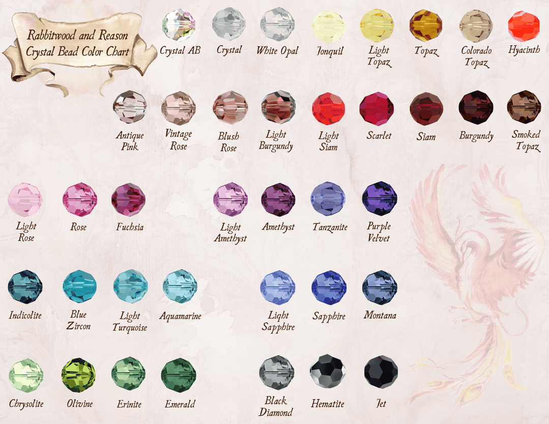 Crystal Bead Color Chart by Rabbitwood and Reason