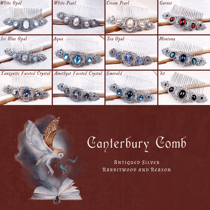 Group Pic: Canterbury Comb in Antiqued Silver by Rabbitwood and Reason