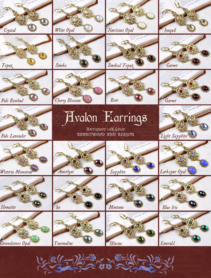 Group Pic - Avalon Earrings in Antiqued Gold by Rabbitwood and Reason 
