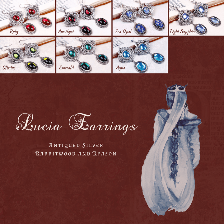 Group Pic: Lucia Earrings in Antiqued Silver by Rabbitwood and Reason