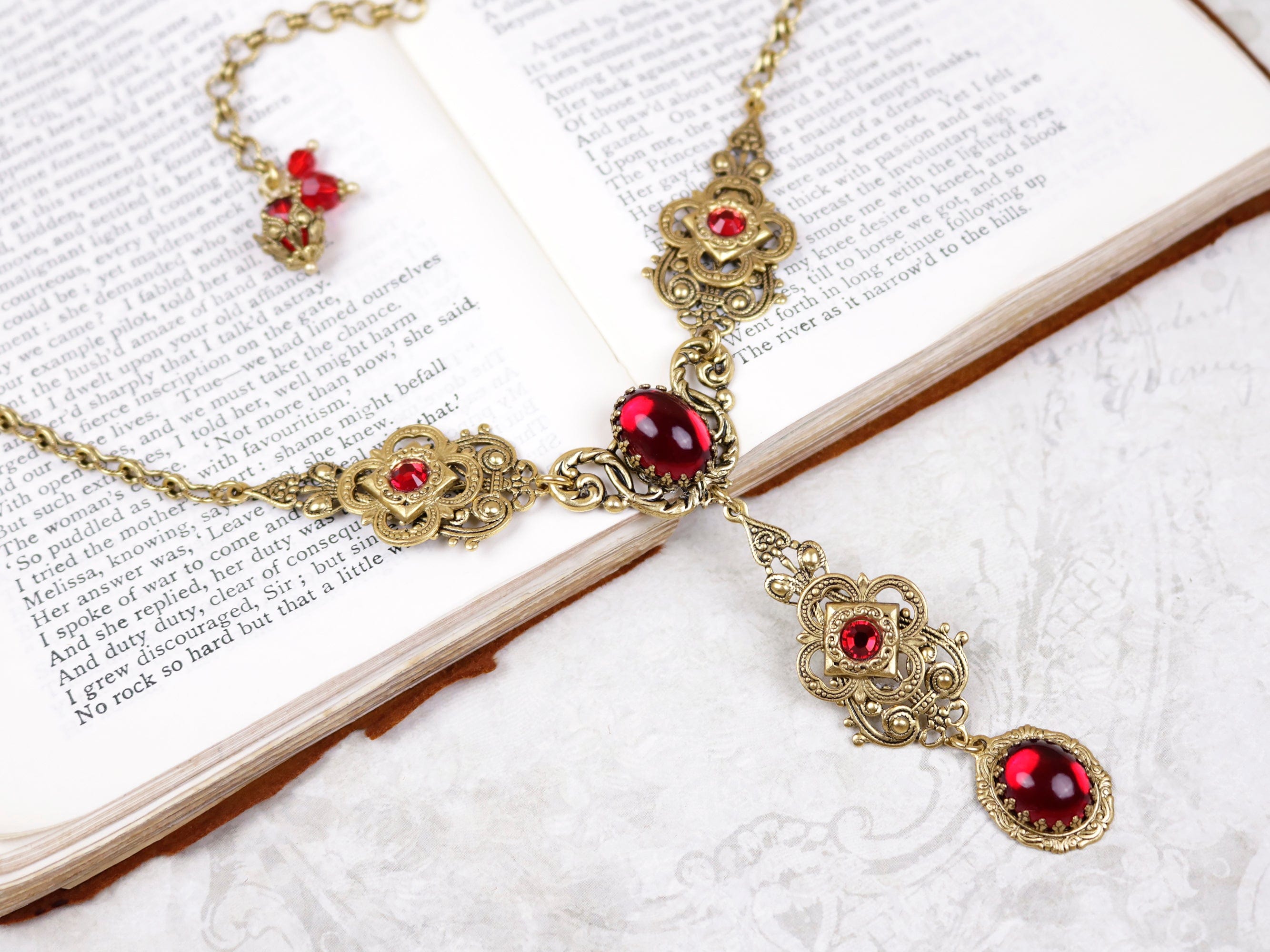 Avalon Ornate Necklace Handcrafted Romantic Renaissance Faire