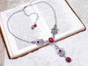 Avalon Ornate Necklace in Ruby and antiqued silver by Rabbitwood and Reason