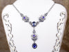 Avalon Ornate Necklace in Sapphire and antiqued silver by Rabbitwood and Reason