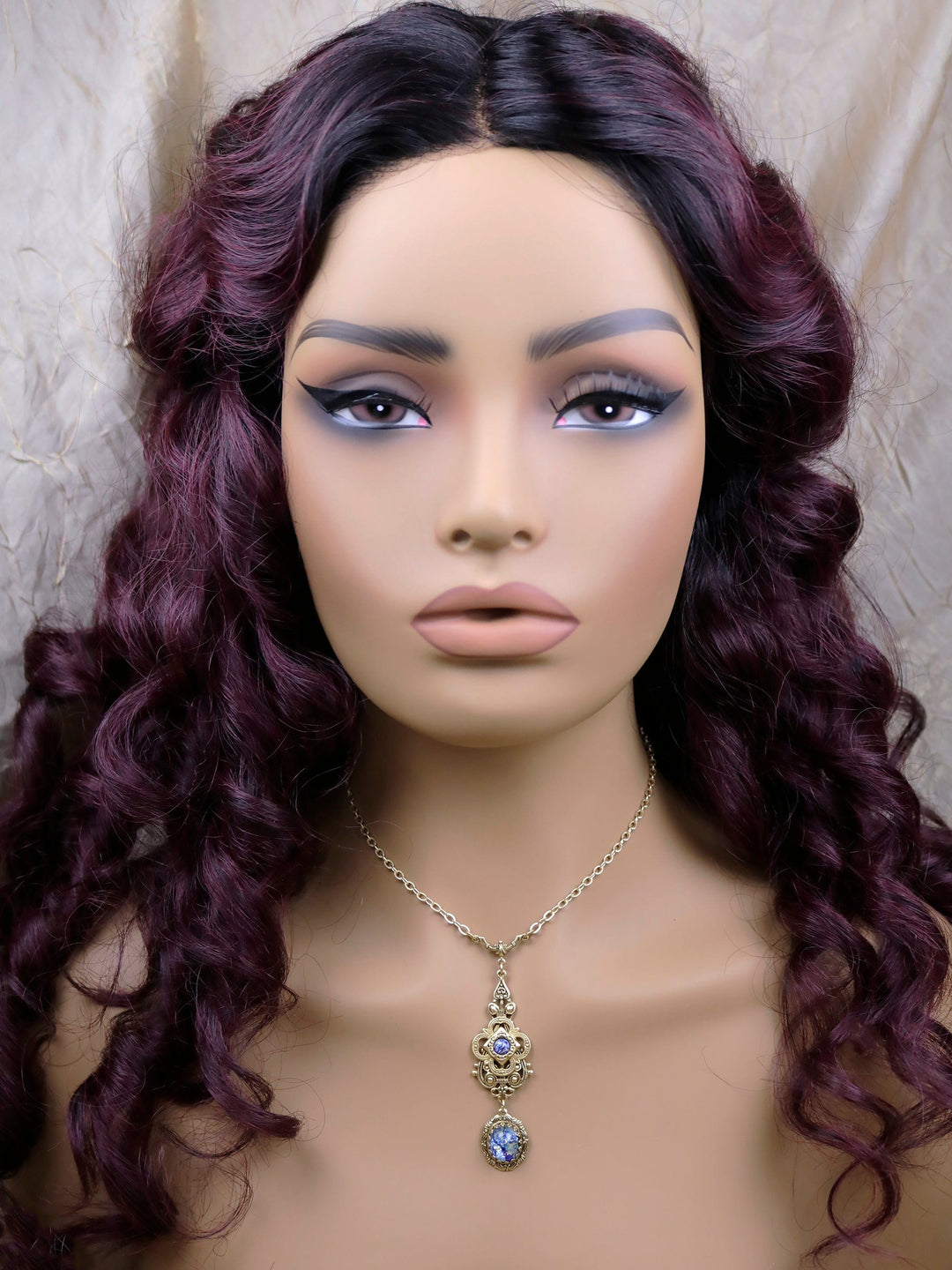 Model Photo: Avalon Pendant Necklace in Sea Opal and antiqued gold by Rabbitwood and Reason
