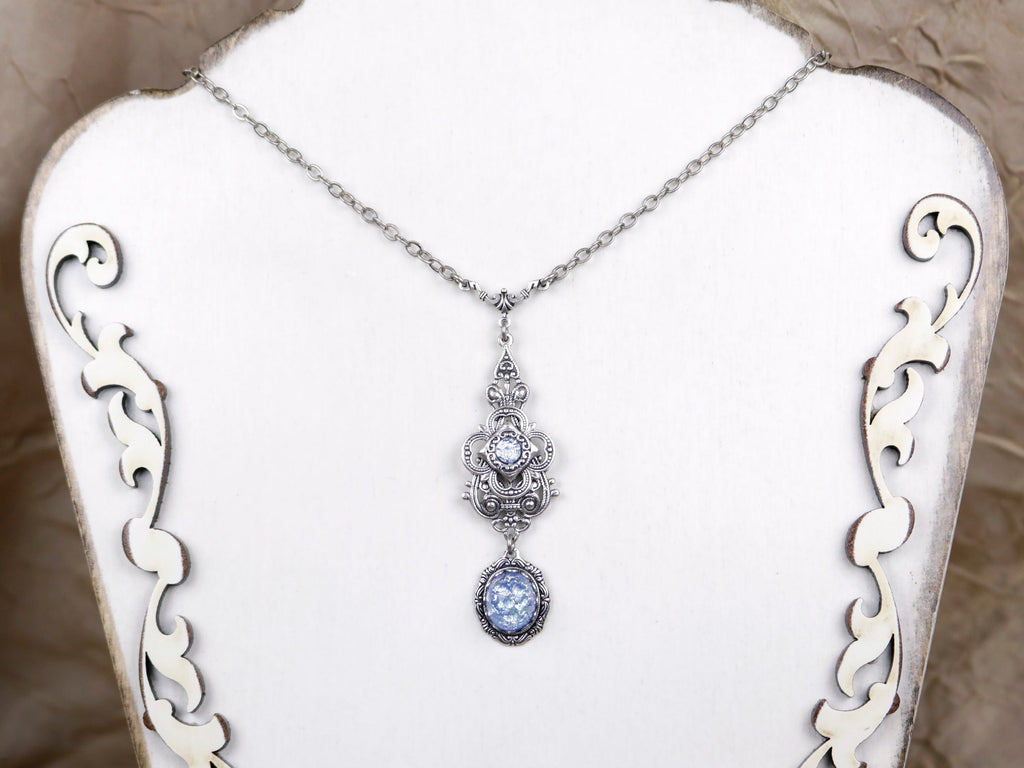 Medieval Fantasy Jewelry Avalon Pendant Necklace in Antique Silver