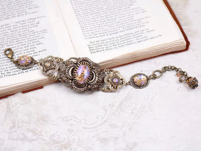 Canterbury Bracelet in Topaz Opal and Antiqued Brass by Rabbitwood and Reason