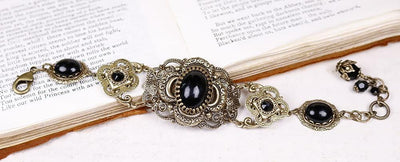Canterbury Bracelet in Jet Black and Antiqued Brass by Rabbitwood and Reason