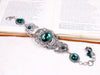 Canterbury Bracelet in Emerald and Antiqued Silver by Rabbitwood and Reason