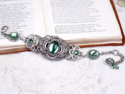 Canterbury Bracelet in Tourmaline and Antiqued Silver by Rabbitwood and Reason