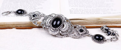 Canterbury Bracelet in Jet Black and Antiqued Silver by Rabbitwood and Reason