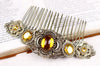Canterbury Comb in Topaz and Antiqued Brass by Rabbitwood and Reason