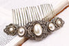 Canterbury Comb in Cream Pearl and Antiqued Brass by Rabbitwood and Reason
