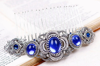 Canterbury Comb in Sapphire and Antiqued Silver by Rabbitwood and Reason