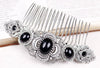 Canterbury Comb in Jet Black and Antiqued Silver by Rabbitwood and Reason