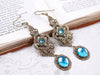 Avalon Earrings in Aquamarine and Antiqued Brass by Rabbitwood & Reason