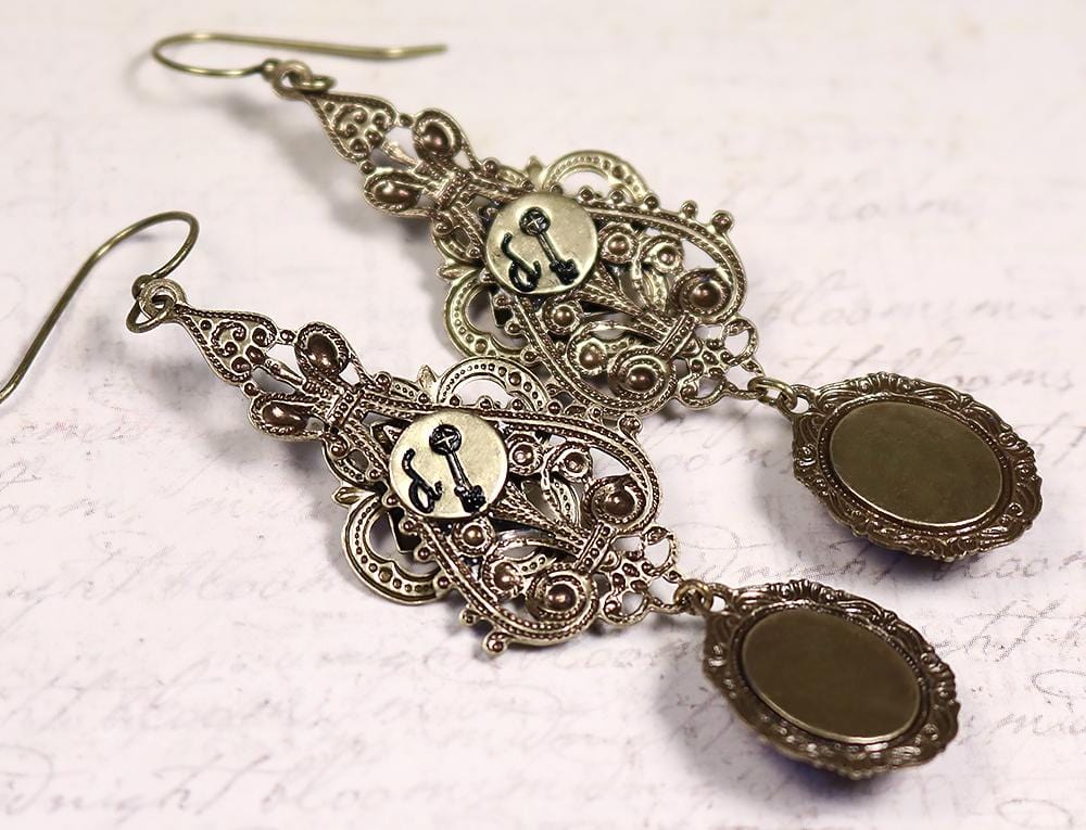 Each earring arrives with a Rabbitwood & Reason signature key - Avalon Earrings in Antiqued Brass by Rabbitwood & Reason