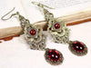 Avalon Earrings in Ruby and Antiqued Brass by Rabbitwood & Reason