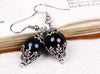 Borgia Earrings in Mystic Black Pearl and Antiqued Silver by Rabbitwood and Reason