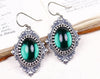 Countess Earrings in Emerald & Antiqued Silver by dosha of Rabbitwood & Reason