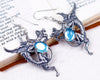Dragon Earrings in Aqua and Antiqued Silver by Rabbitwood and Reason