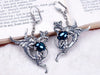 Dragon Earrings in Blue Iris and Antiqued Silver by Rabbitwood and Reason