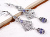 Fiora Earrings in Tanzanite and Antiqued Silver by Rabbitwood and Reason