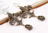 Fleur Earrings - Black Diamond - Antiqued Brass - Rabbitwood & Reason