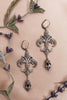 Fleur Earrings - Jet - Antiqued Silver - Rabbitwood & Reason