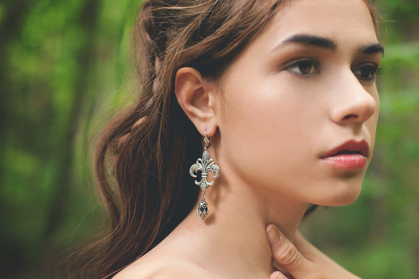 Fleur Earrings - Antiqued Silver