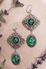 Lucia Earrings - Emerald - Antiqued Silver - Rabbitwood & Reason