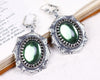 Medieval Earrings Antiqued Silver - Tourmaline Green - Rabbitwood & Reason