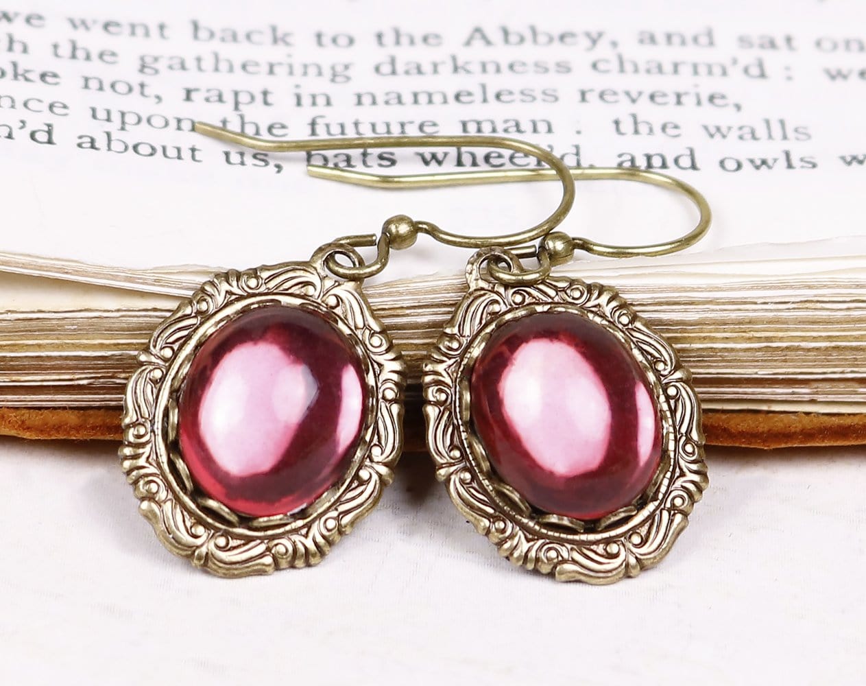 Perceval Earrings in Rose - Antiqued Brass by dosha of Rabbitwood & Reason