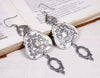 Regal Crest Chandelier Earrings - Antiqued Silver