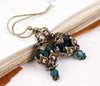 Rhiannon Earrings Antiqued Brass - Emerald - Rabbitwood & Reason