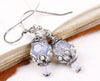 Rhiannon Earrings Antiqued Silver - White Opal - Rabbitwood & Reason