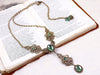 Avalon Ornate Necklace in Tourmaline and Antiqued Brass by Rabbitwood & Reason