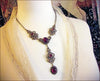 Avalon Ornate Necklace in Ruby and Antiqued Brass by Rabbitwood & Reason