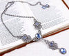 Avalon Ornate Necklace in Light Sapphire and Antiqued Silver by Rabbitwood and Reason