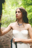 Chateau Necklace in Montana Blue and Antiqued Silver by Rabbitwood and Reason.  Photo by La Candella Weddings