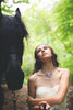 Chateau Necklace in Montana Blue and Antiqued Silver by Rabbitwood and Reason.  Photo by La Candella Weddings