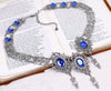 Chateau Necklace in Sapphire and Antiqued Silver by Rabbitwood and Reason