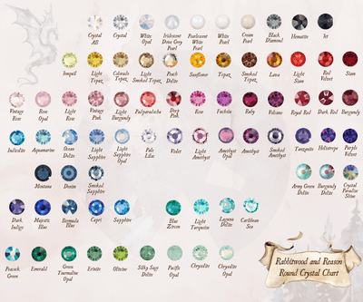 Rabbitwood and Reason Crystal Accent Color Chart