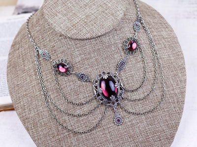 Drucilla Necklace in Amethyst and Antiqued Silver by Rabbitwood and Reason