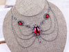 Drucilla Necklace in Ruby and Antiqued Silver by Rabbitwood and Reason