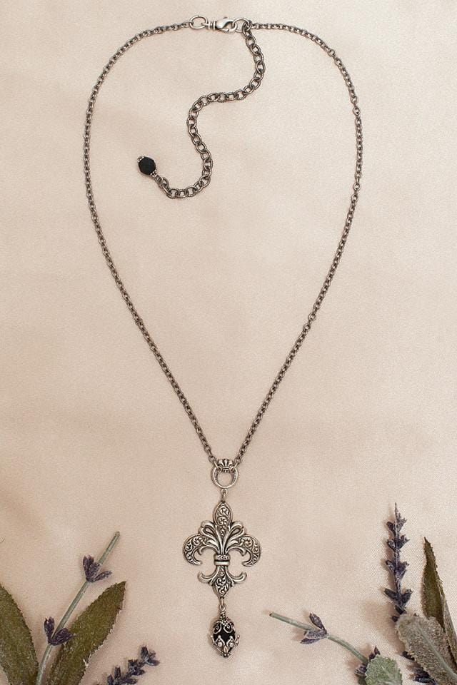 Fleur Pendant Necklace - Antiqued Silver - Rabbitwood & Reason