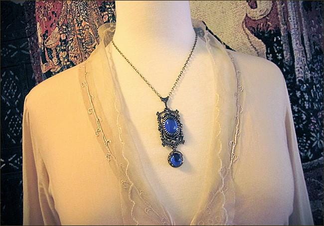 Gothic Cathedral Pendant Necklace - Antiqued Brass