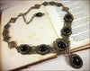Lucia Necklace - Black - Antiqued Brass - Rabbitwood & Reason