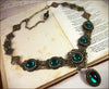 Lucia Necklace - Emerald - Antiqued Brass - Rabbitwood & Reason