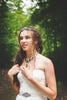 Lucia Necklace - Emerald - Antiqued Silver - Rabbitwood & Reason - Photo: La Candella Weddings
