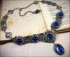Lucia Necklace - Sapphire - Antiqued Silver - Rabbitwood & Reason
